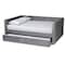 Baxton Studio Larkin Modern and Contemporary Grey Velvet Fabric Queen Size Daybed with Trundle 187-11462-Zoro - alternate 3